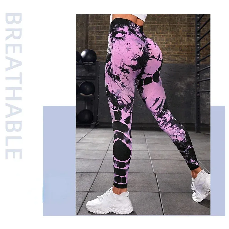 Tie-Dye Seamless High-Waist Leggings, Sculpt & Style | FlexDye