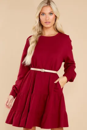 To Be Continued Burgundy Dress