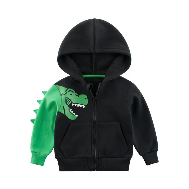 Toddler Boy 3D Cartoon Dinosaur Design Jacket