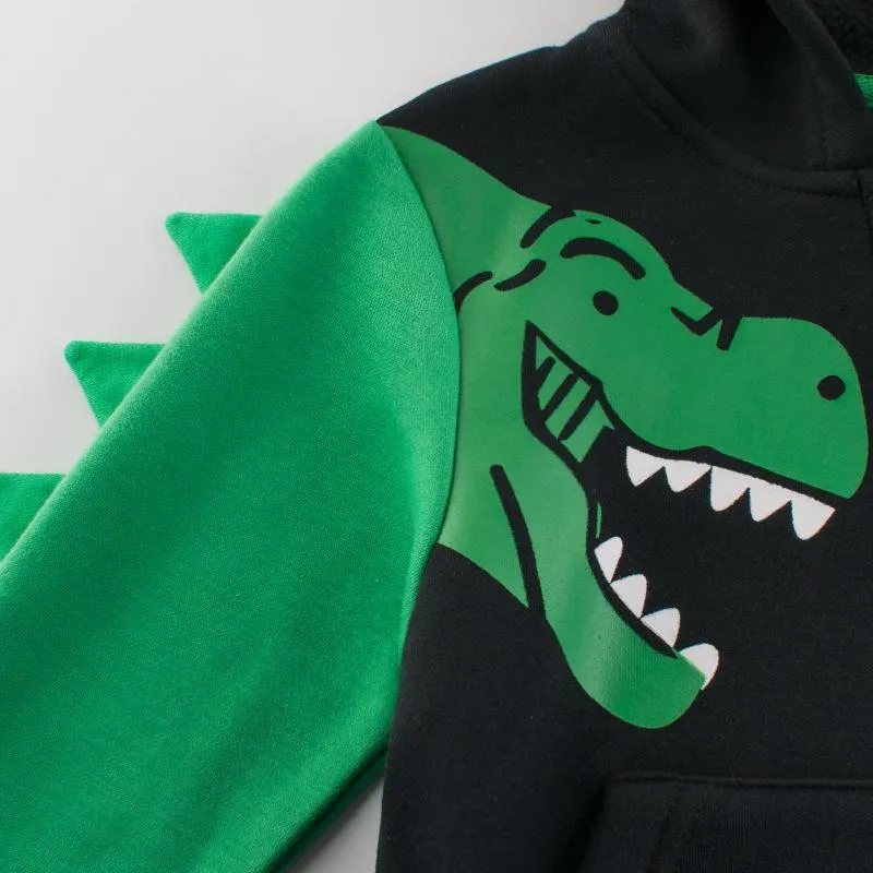 Toddler Boy 3D Cartoon Dinosaur Design Jacket