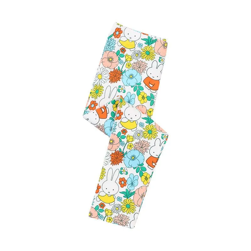 Toddler/Kid Girl's Bunny and Flowers Print Design Leggings