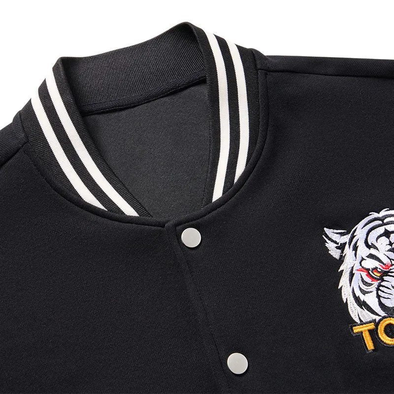 Tokyo-Tiger Black Cat Quick Transport Embroidery Varsity Jacket