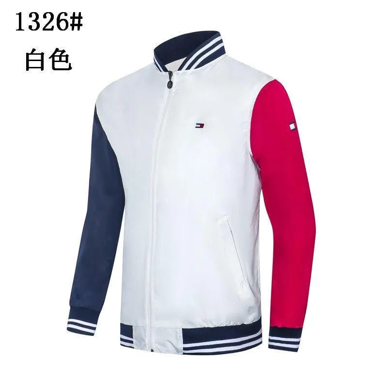 Tommy Hilfiger Men's Long Sleeve White and Coloured hand Track Jacket