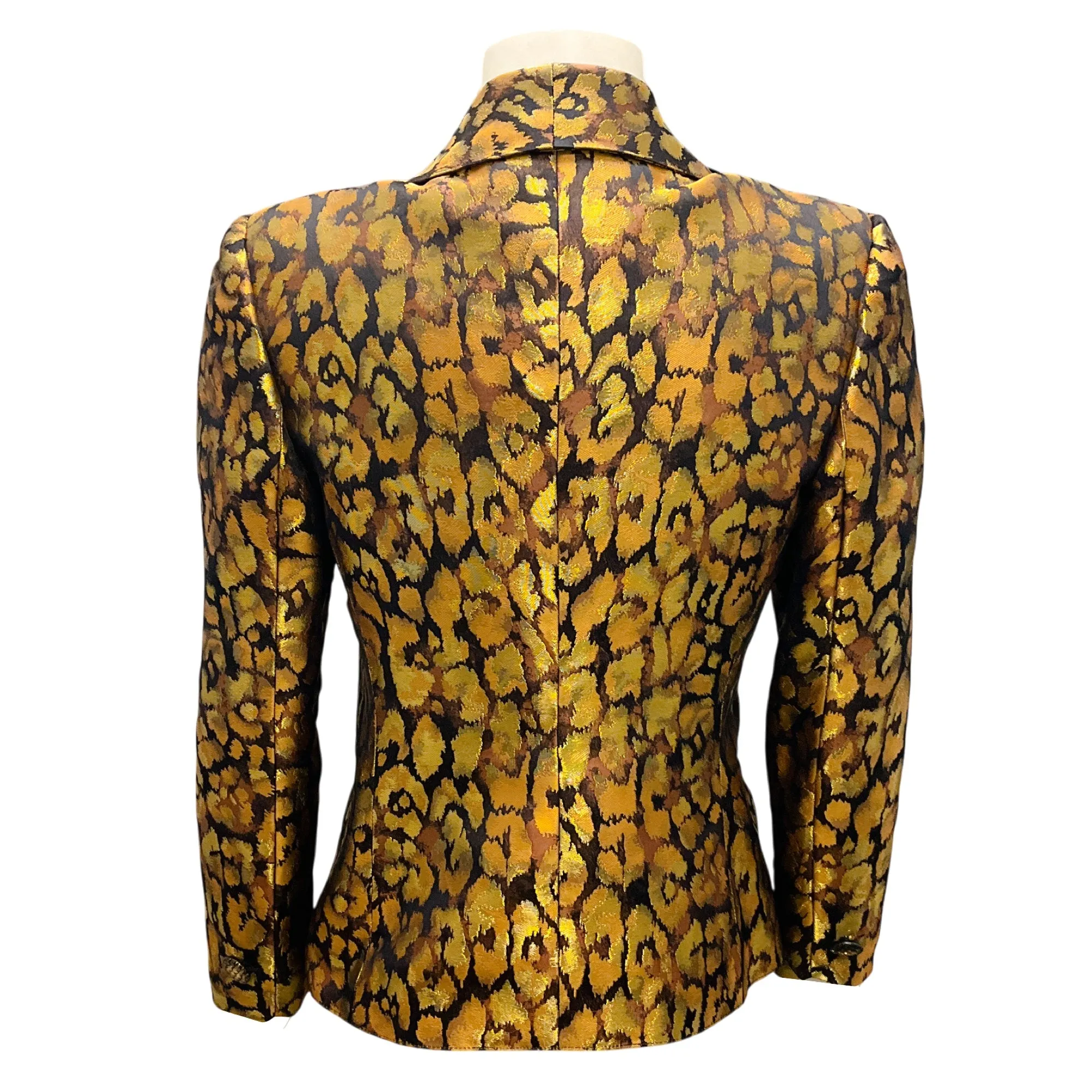 Valentino Boutique Vintage Gold Metallic Jacquard Brocade Jacket