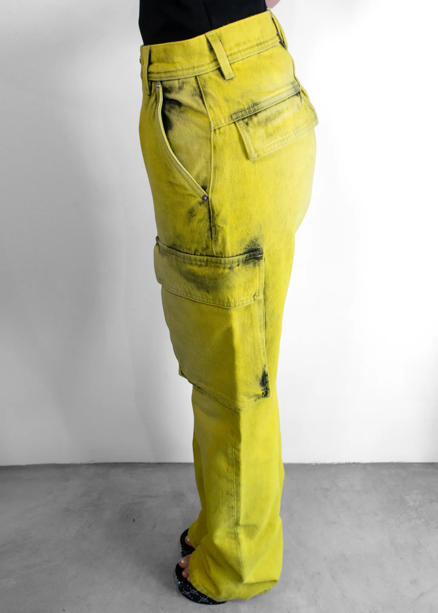 Versace Yellow Denim Cargo Jeans