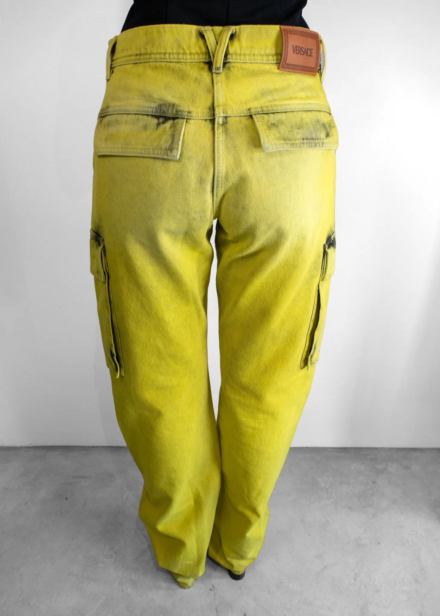 Versace Yellow Denim Cargo Jeans