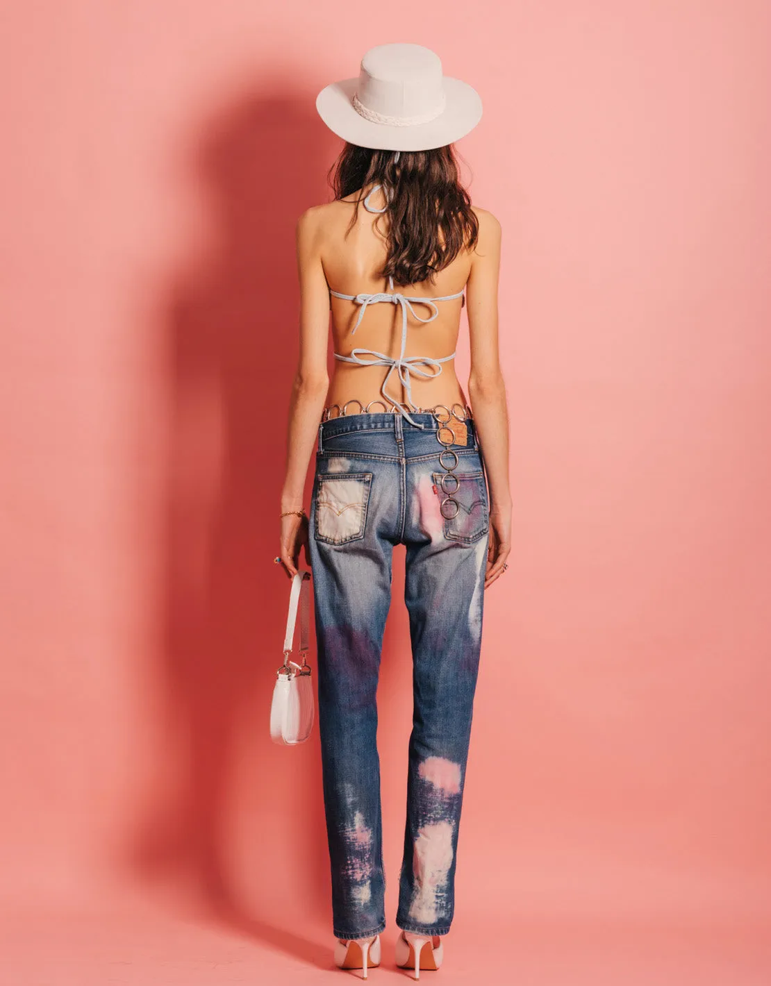 Vintage customized bleached Levi's jeans