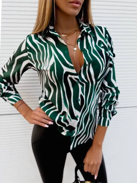 Women Button Down Shirts Printed Designer Shirt