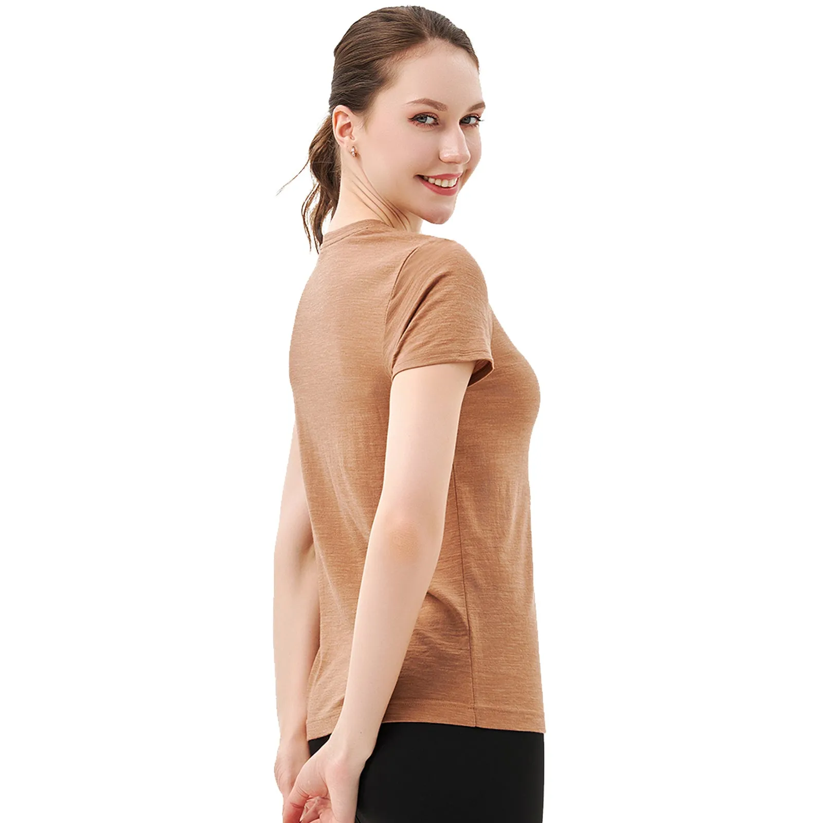 Women's Merino 170g Classic Short Sleeve T-Shirt Caramel