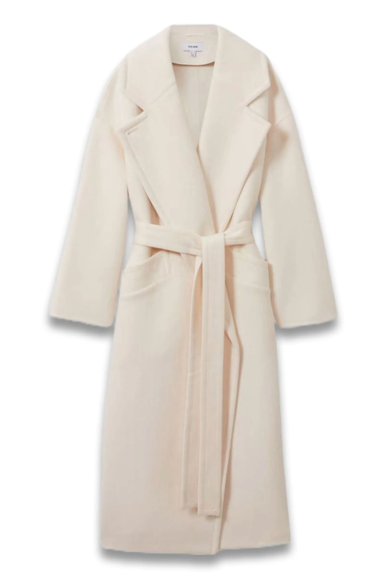 Wool-Blend Blindseam Coat in Cream